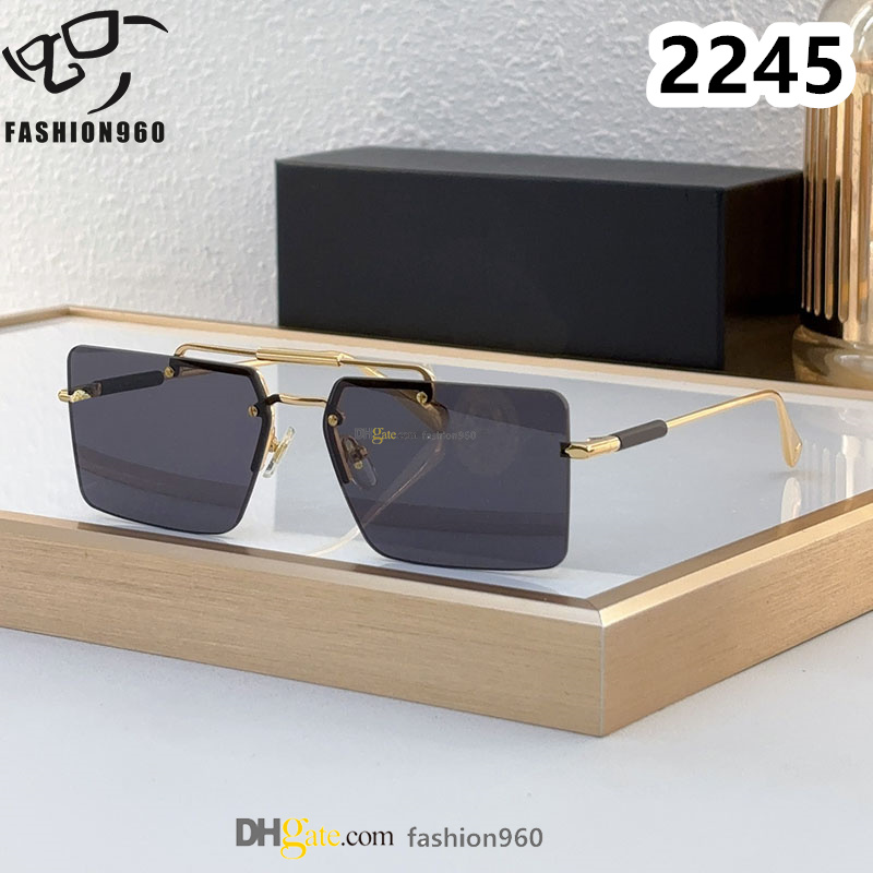 Lunettes de soleil de créateurs sans jointure Men pour femmes Sunshades de luxe Frame métallique UV400 extérieur vintage Handmade Sun Guys Sun Gl