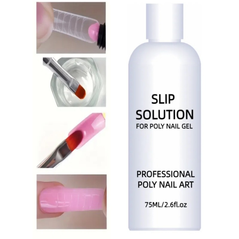 75ml Slip Solution for Poly Gel Builder Acrylic Gel Brush Cleaner Quickly And Thoroughly Remove Nail Polish 2pcs per set