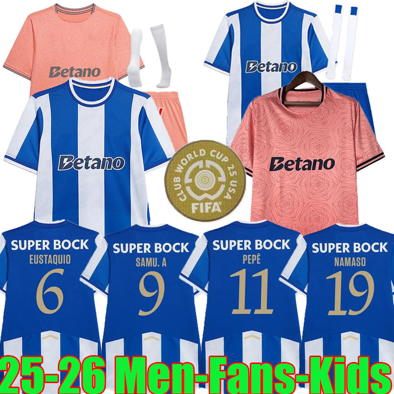 Portos Maillots de football 25 26 Samu Aghehowa 2025 2026 tenues de match Rodrigo Mora Francisco Moura hommes enfants Fabio Vieira Pepe