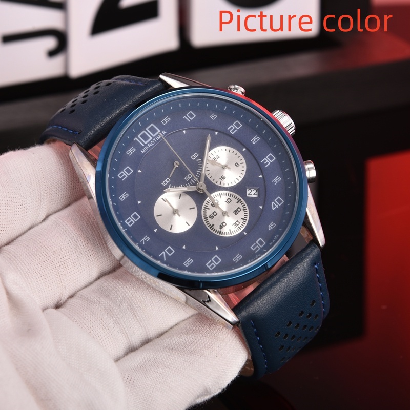 T Wrist Watches for 2026 Mens Watches Seven needles All dials work Quartz Watch Top Luxury Brand Chronograph Clock Leather Belt Fashion Holiday gift