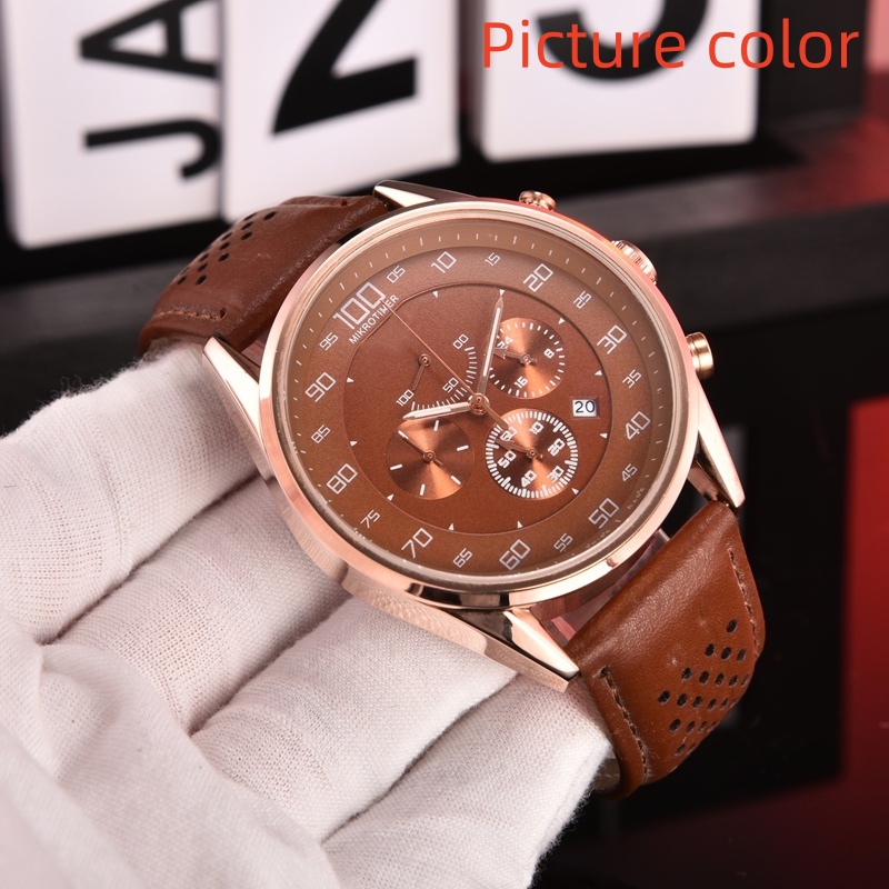 T Wrist Watches for 2026 Mens Watches Seven needles All dials work Quartz Watch Top Luxury Brand Chronograph Clock Leather Belt Fashion Holiday gift