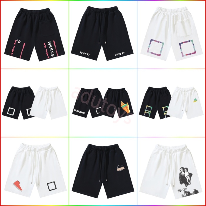 Mens Shorts Designer Offes Shorts Loose Men's Brand Luxury Designer Swim Sports Pants Arrow Printed Reflective Stripe Short Black Gym short