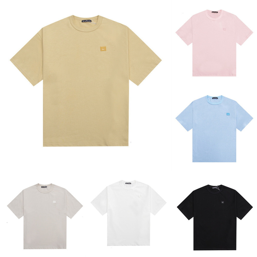 Acneshirts Designer Mens T Shirts High-Quality AC Smiley Face Small Square Loose T-Shirt Unisex Embroidered Crew Neck Couple womens Short Sleeve Cas