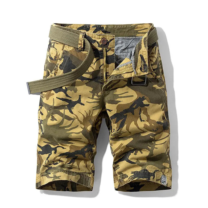 Mens work pants spring and summer outdoor casual pants shorts work pants multi pocket pants camouflage style 250606