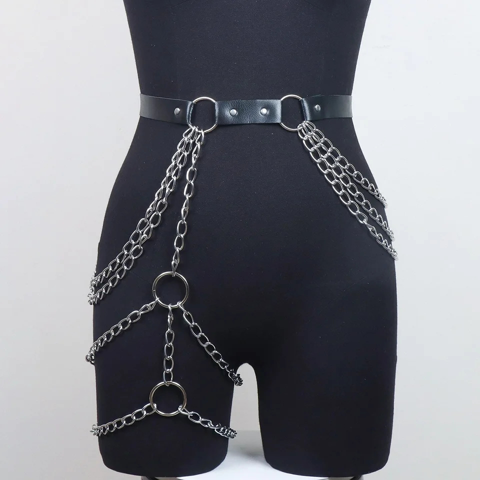 Ceintures de mode Femelle Street Style Belly Chaîne Courtelle Ajustement Punk Bondage Cage Cage Chaîne Gothic Vêtements Accessoires 250606