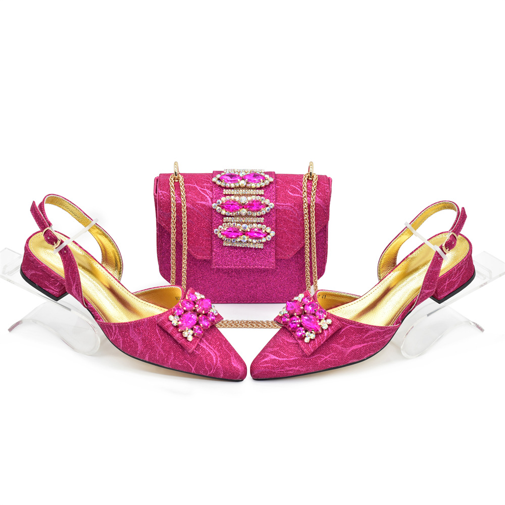 Chaussures habillées de concepteur de luxe et sacs à bandouliers Chaussures et sacs pour femmes pour correspondre aux talons hauts africains avec