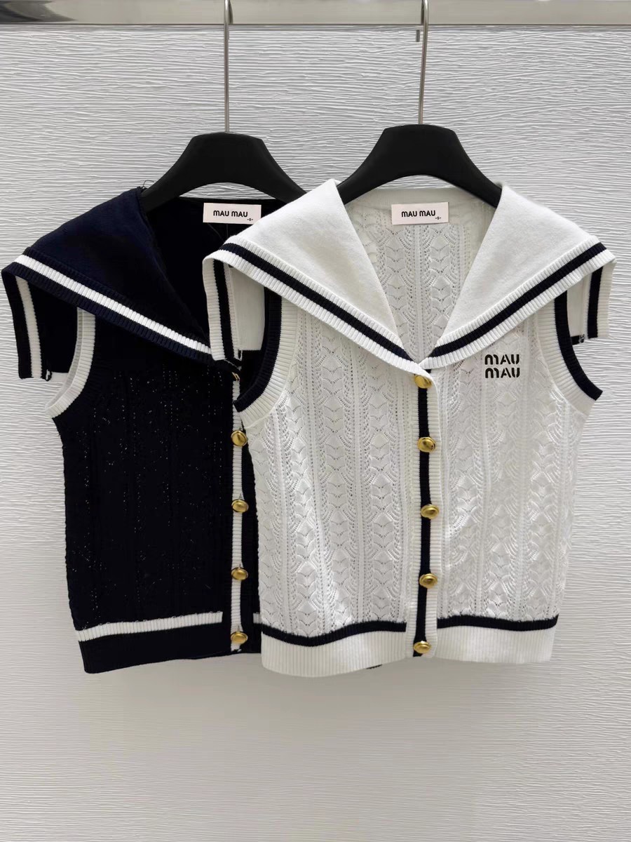 Fashion Sweet Sailor Collar Knitted Vest Camisole Women Summer Chic Knitted Cardiga Tank Top