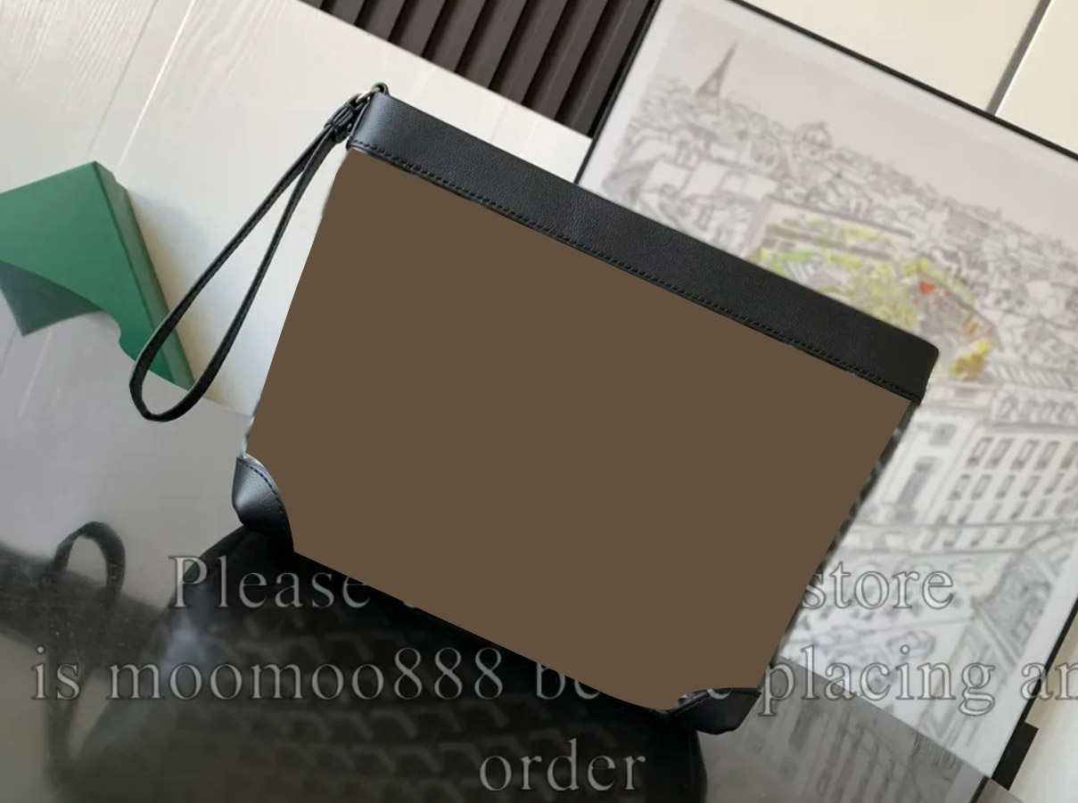 12A All-New Mirror Quality Designer Small Conti Clutch Bag 24cm Womens Zipper Bag Luxurys Handbags Genuine Leather Triming Pouch Black Canvas Purse