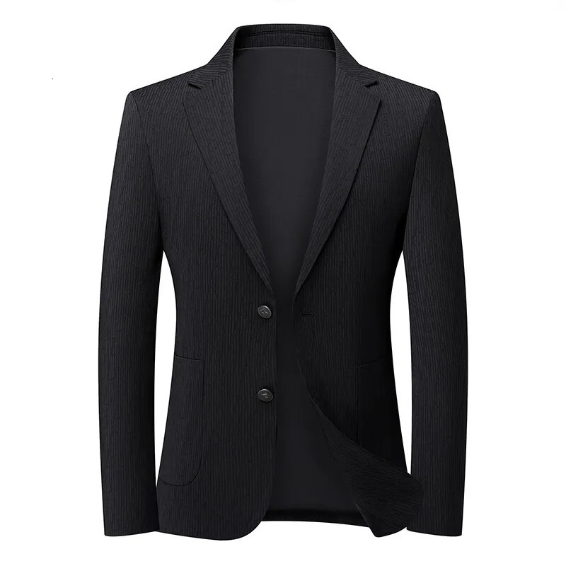 Blazer Men Fashion Business Dinner Slimming Gentlemans Casual Versatile Dress Solid Color Trendy Knitted Elastic Jacket 250606BJ