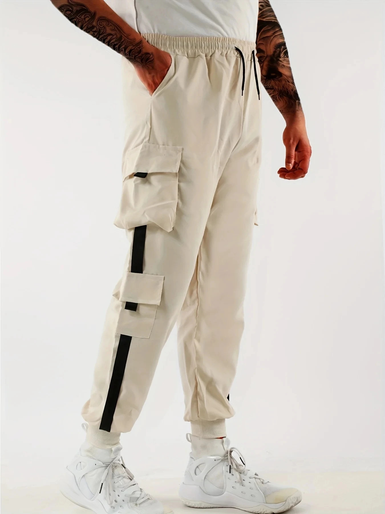 Pantalons de cargaison Hip Hop Streetwear Spring Summer Casual Pans Men Streetwear Color Pantal