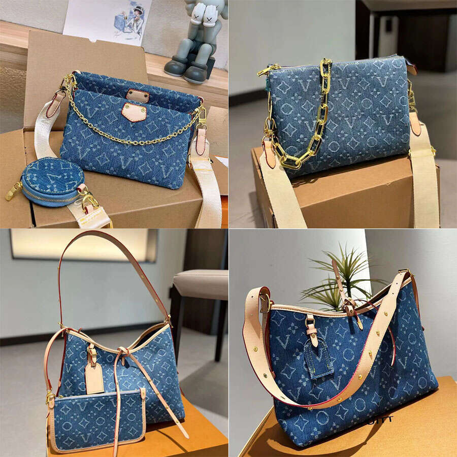 2025 Designer Denim Tote Sac Femme Sac à main Sac à main Pochette Pochette Top Quality On the Go Sac à bandoulière Sacs de porte-embrayage Hobo N
