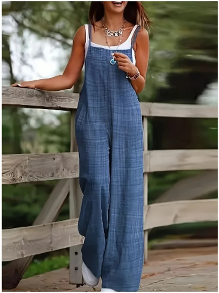 Loose Jumpsuit Womens Casual Solid Color Vest Overalls Summer Trend 250603