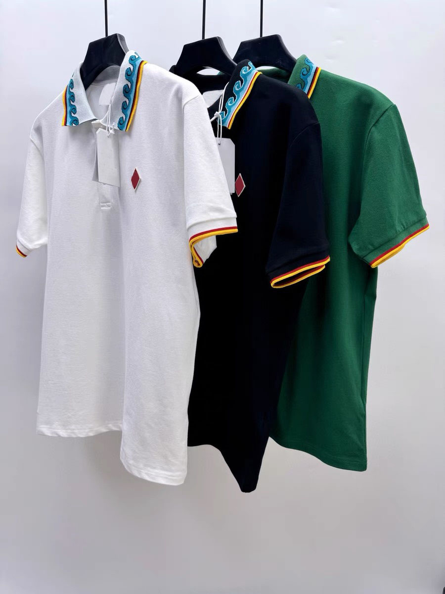 2026 Casabalnc Top Quality Trendy New Spring Summer Zipper Lapel Pullover Polo Shirts Loose Men and Women Luxury Designer Cotton Versatile Short