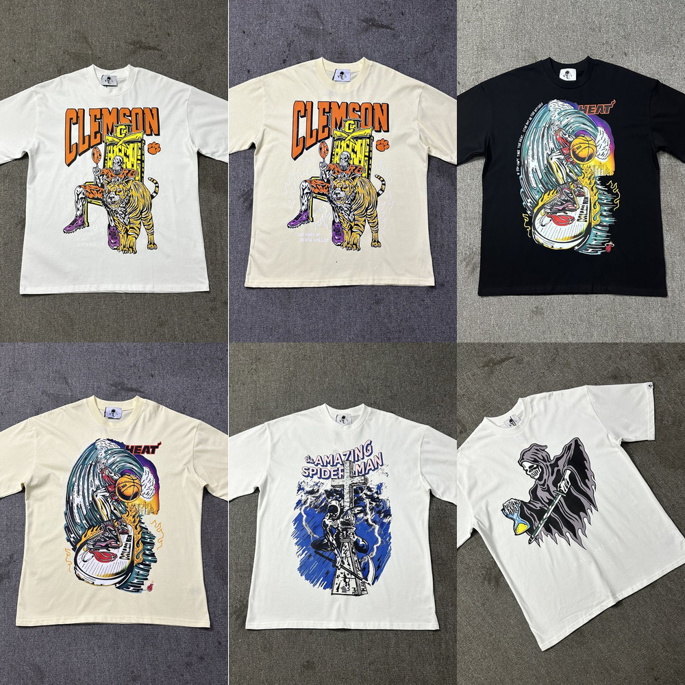 Designer mens T Shirts High Street W&L Funny Rapper Young Thug Graffiti Print Unisex Couple Crew Neck Short Sleeve T-Shirt Trendy Summer Casual Over