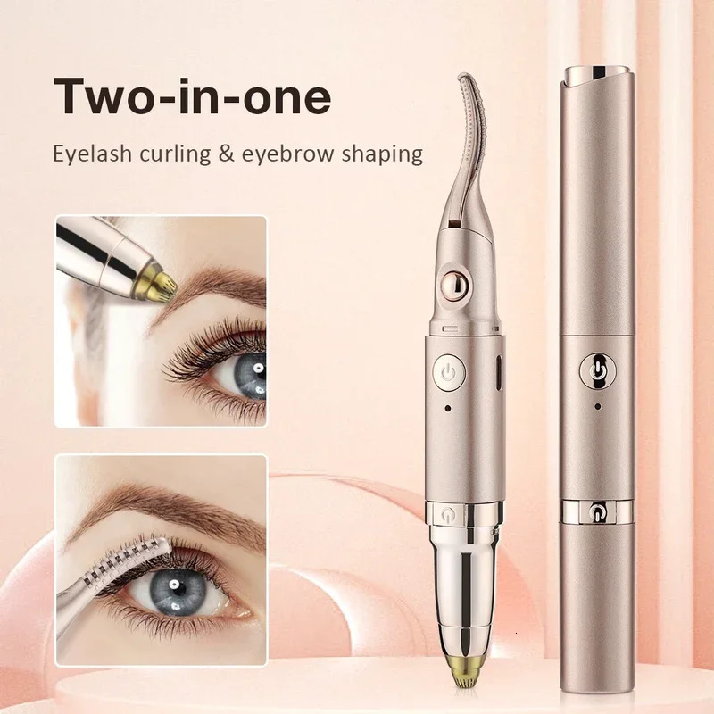 Heating Eyelash Curler Multifunctional 2-in-1 Electric Eyelash Curler And Eyebrow Trimmer Eyebrow Shaver Ear Nose Hair Trimmer 250605