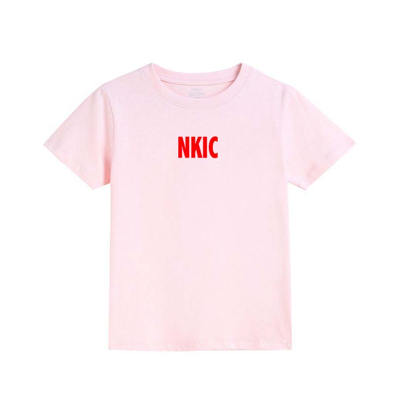 Summer Baby Boy Brand Clothes Children Fashion 100% Cotton Short Sleeve Top Kid Girls Casual letter Print Pink T-shirts-image-1107883869