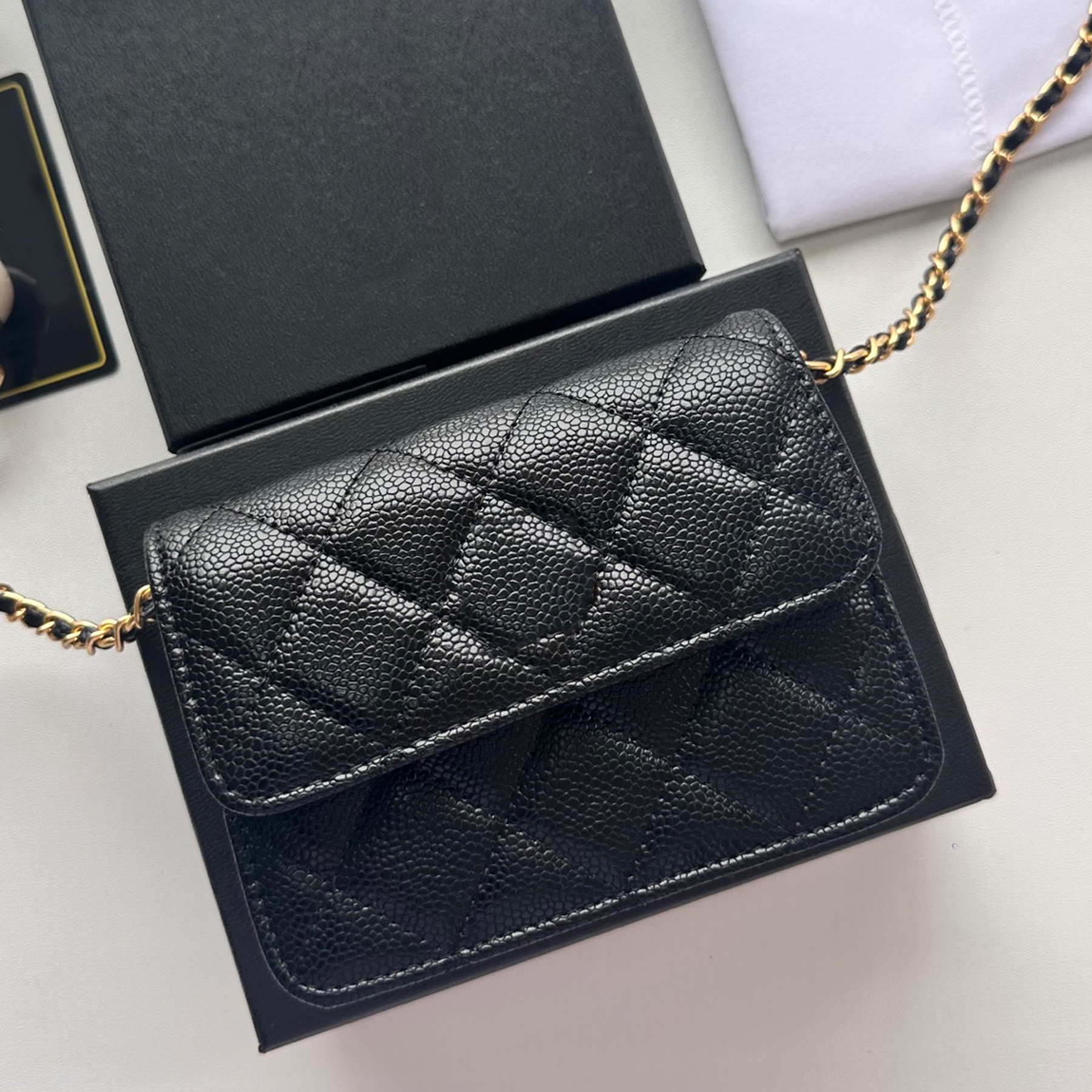high quality women chain wallet luxury designer soft genuine leather wallets golden hardware cardholder fashion women casual shopping clutch bag