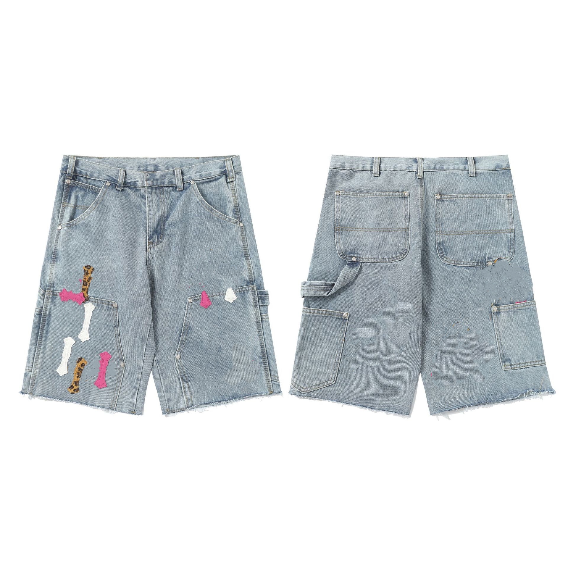 Jean shorts shorts décontractés rue Street lavée en détresse ourlet cru dénudé de denim rétro pour hommes vêtements d'été pantalon de pantalon so