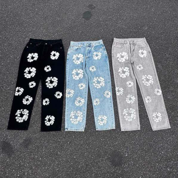 Men's Plus Size Pants Men's Jeans Full Stamped Letter Printing Women's Men's Hip-hop Fashion Casual Pants g37s33