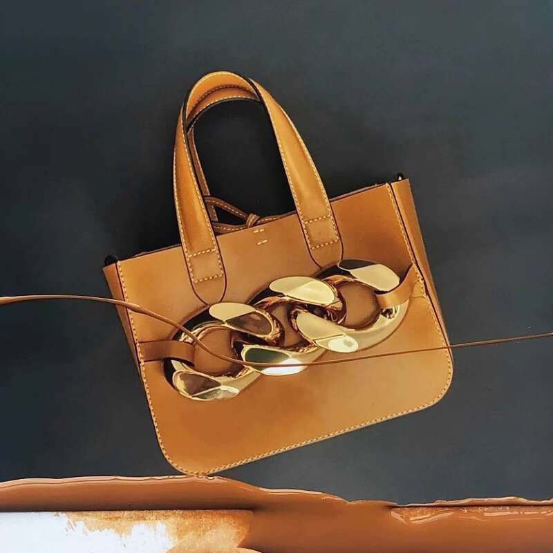 Unique Designer New Trendy Crossbody High end Fashionable Personality Thick Chain Handbag Tote Bag