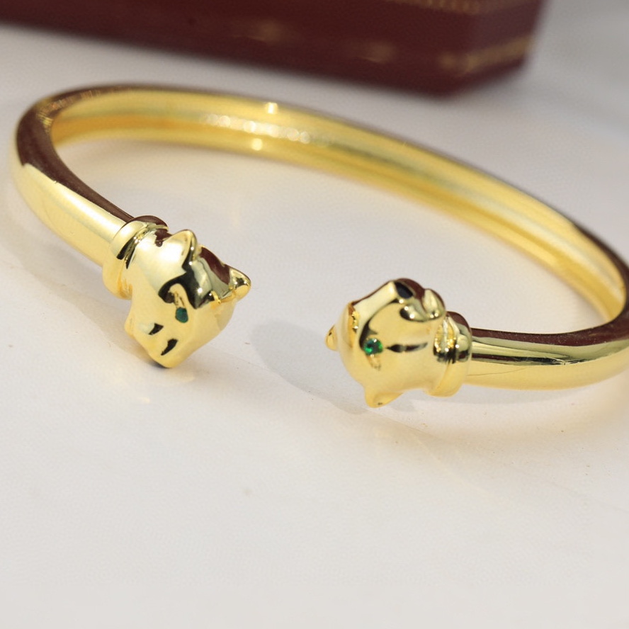 ADITA panthere bangle for woman designer emerald TOP quality Gold plated 18K Smooth surface classic style gift for girlfriend with box 029