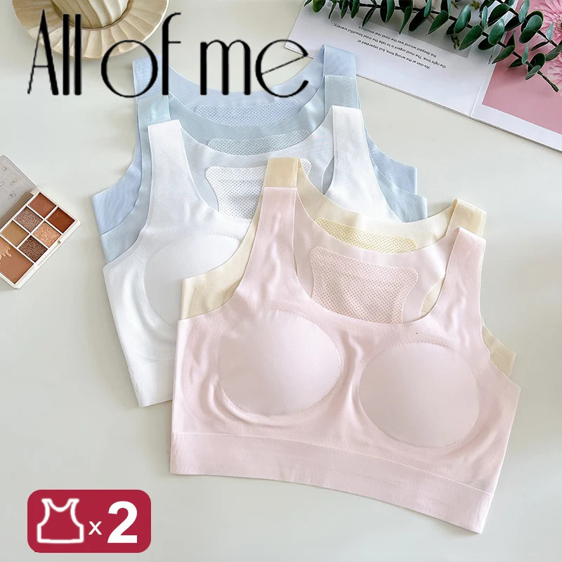 2 pièces/ensemble une pièce Ultra mince soutien-gorge respirant pour femmes glace soie sans couture sport soutiens-gorge femme sans fil rembourré