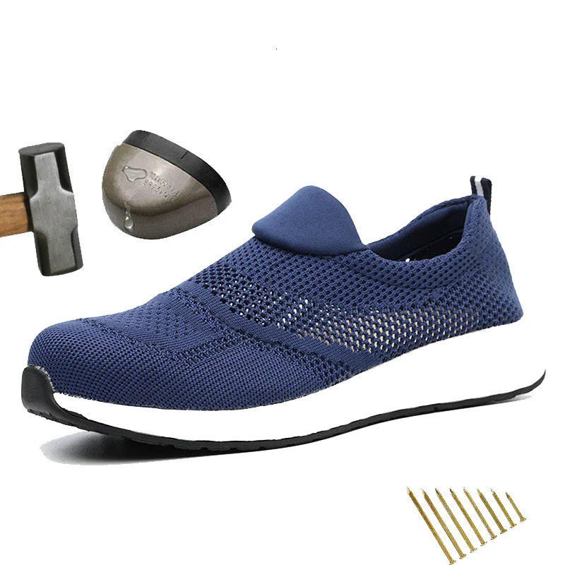 Été léger en acier Batte-to Hommes femmes travaillent des bottes de sécurité des chaussures féminines masculines respirantes plus taille 35-48 25