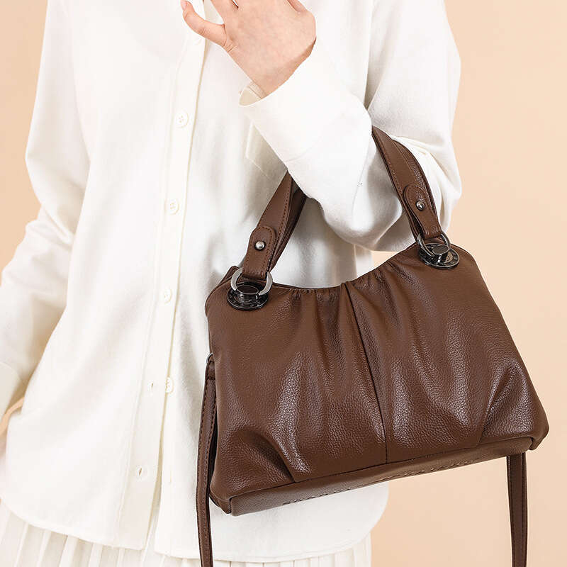 2025 New Large Capacity Mom Casual Shoulder Crossbody Handbag Internet Celebrity Middle-aged and Elderly Women's Bag GUHUISHU