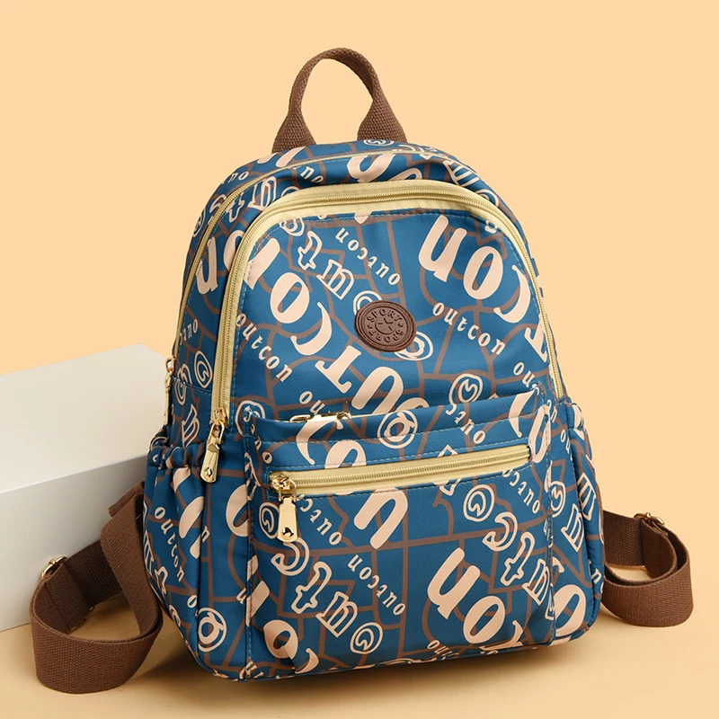 School Bag Womens Oxford Cloth Printed Casual Backpack Fashionable Large Capacity Lightweight Travel Versatile Backpac 250605