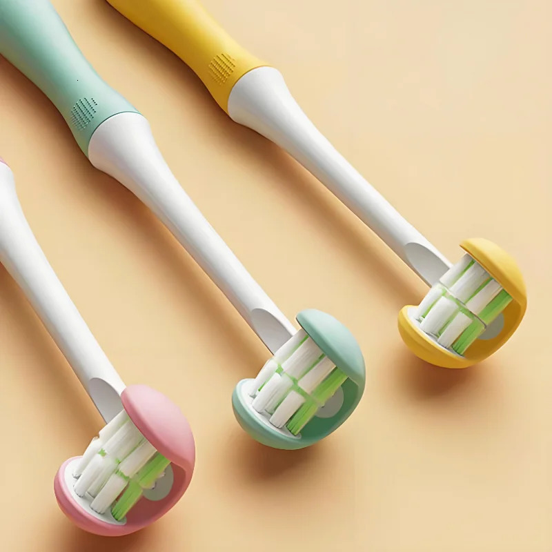 Silicone Brush Head 3 Sides Childrens Toothbrush High Quality Soft Bristles Toothbrush 250604
