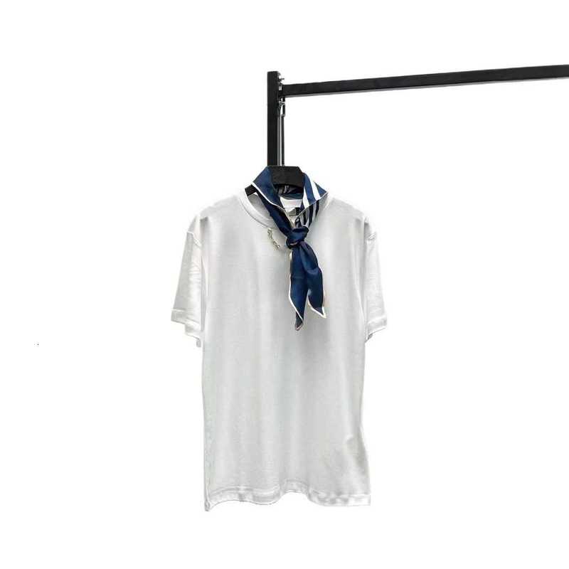 Women's T-Shirt designer brand 2025 Summer New European Style Campus Casual Youthful Solid Color Loose Slimming T-shirt with Shawl DFZM