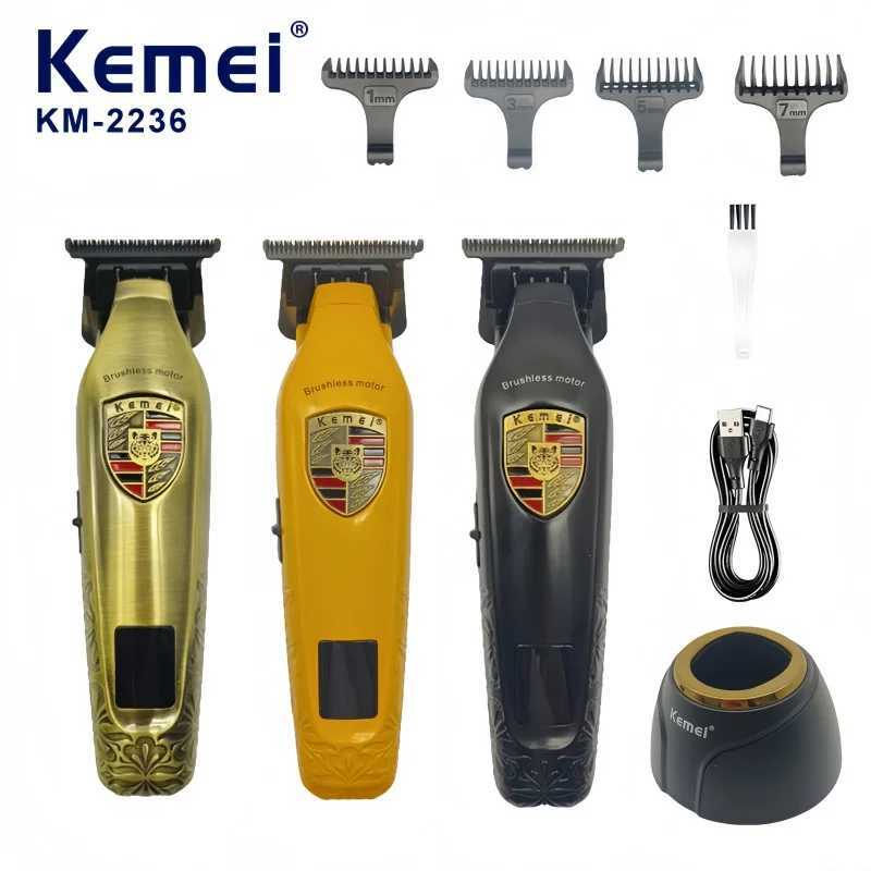 Kemei KM-2236 Salon Cordless Electric Hair Clipper USB Rechargeable High-Power Brushless Motor Professional Hair Stylist Trimmer W250609