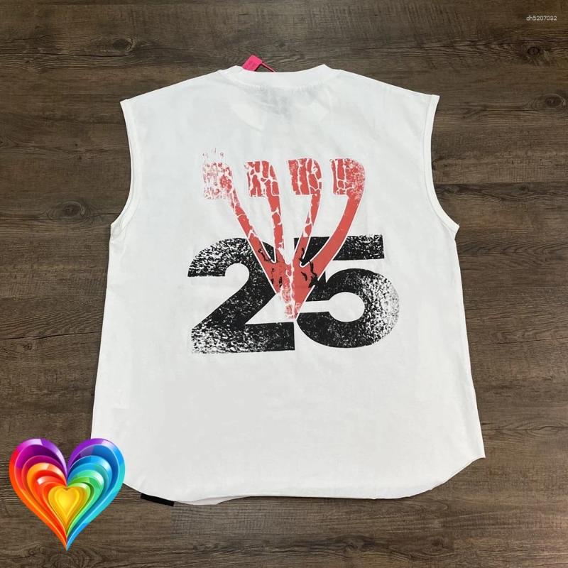 Mens T-shirts sans manches RRR123 avant Big Red R Print Tops Tops Veste Contrôle Men Femmes Back Yellow 25 Numéro Tee T-shirt Oneck Tshirts