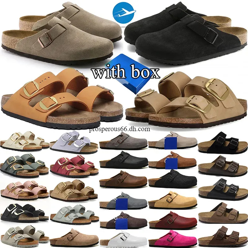 designer cork slippers clogs footbed slides with suede leather upper breathable design flat sliders for women mens premium shoes