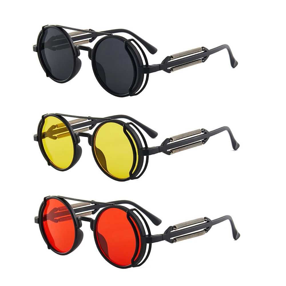 3 Pcs/Set Classic Gothic Steampunk Sunes Luxury Brand Designer High Quality Men and Women Retro Round PC Frame Sunes X250609