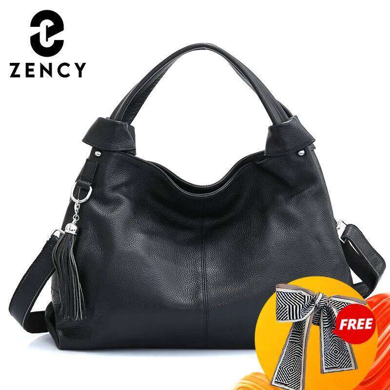 Sac fourre-tout en cuir Zency 100% authentique pour femmes sacs à main femelles simples décontractées sacs à bandoulière de grande qualité de hau