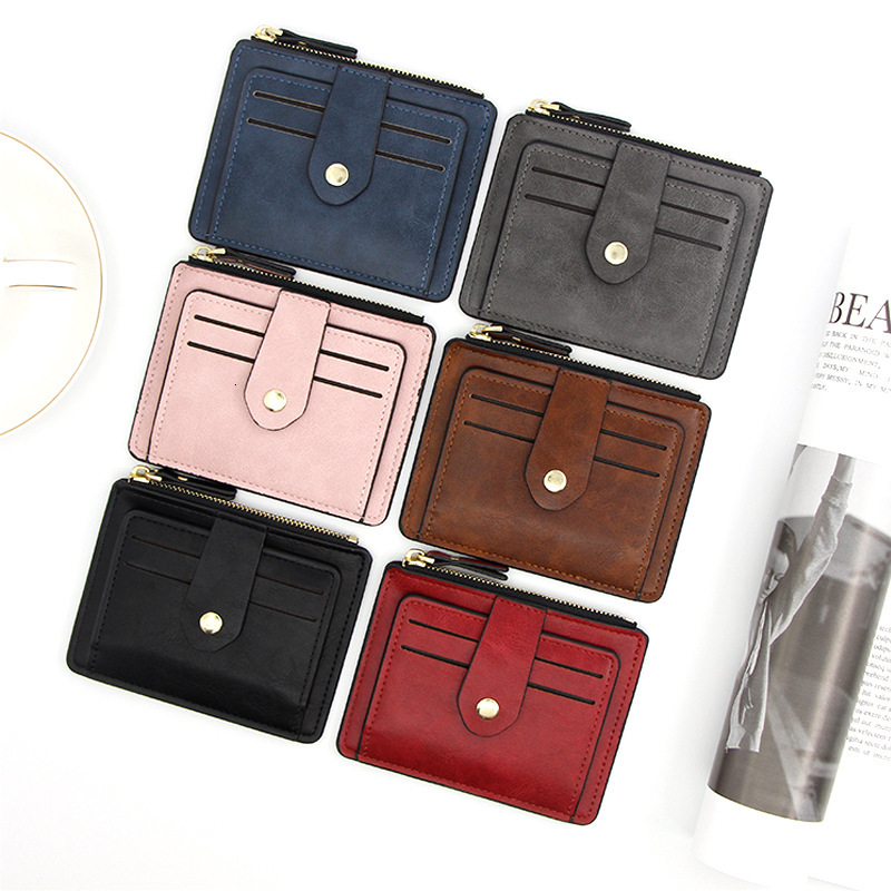 Free Shipping 2025 New Designer Bag Casual Neutral Zipper Business Card Holder Solid Color Coin Holder Exquisite Practical Wallet