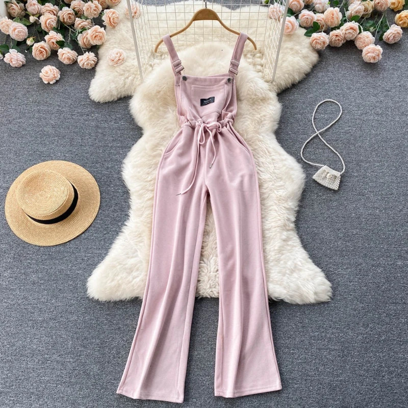 Elegant Casual Ladies Wide Leg Long Rompers in Summer Women Fashion Solid Color Pocket Loose Temperament Jumpsuits 250606