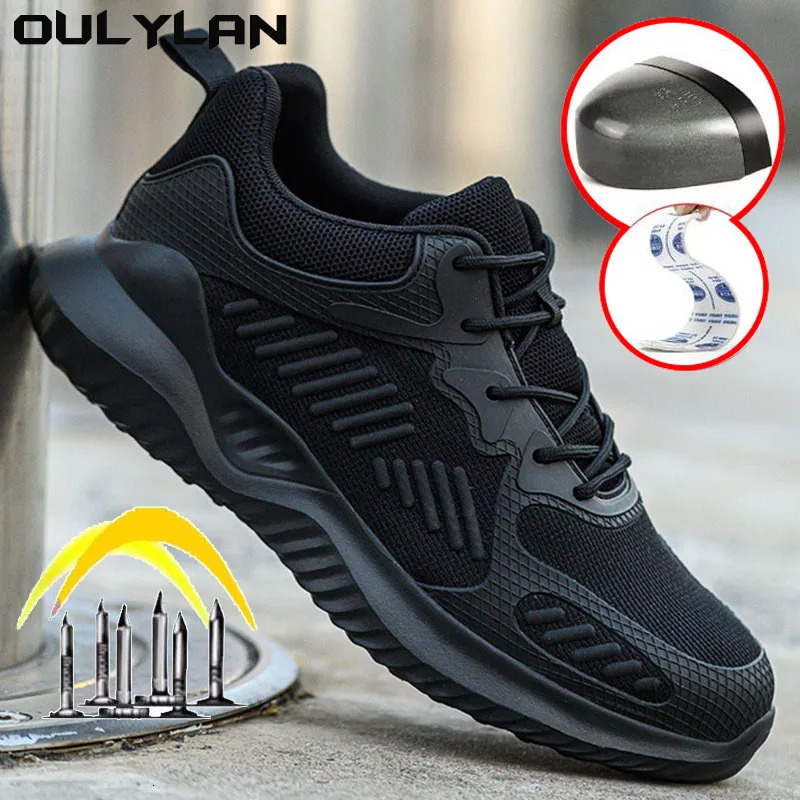 Oulylan Safety Footwear Footwear Indestructible Chaussures de travail Sneakers pour hommes Toe en acier Travail Sécurité Boot Anti-Puncture Safet