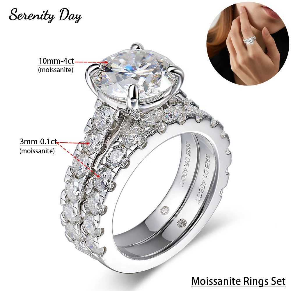 Serenity 6.8cttw D VVS1 Moissanite Diamond Rings Set for Women Men Wedding Bridal S925 Sterling Silver Row Ring Anniversary Gift W250609 W250609