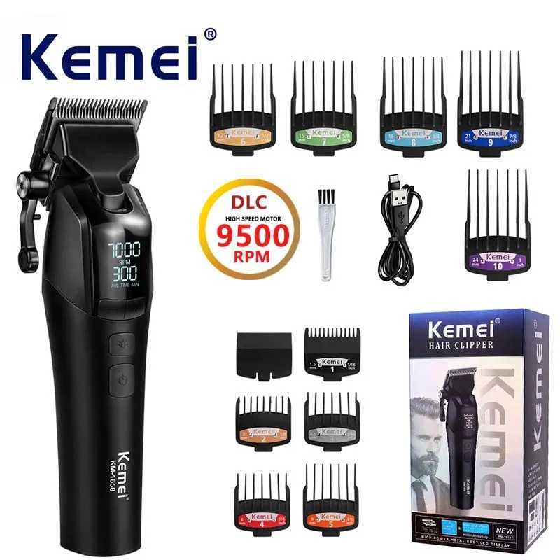 KEMEI km-1858 DLC Blade Electric Hair Clipper Professional Cordless USB Rechargeable Hair Clippers With Light W250609