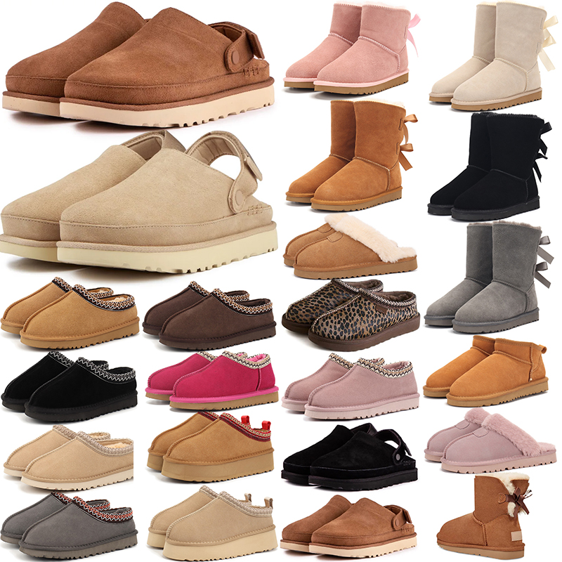 2026 fur slides designer wool Slippers tasman tazz clog suede winter Booties slide australia snow Plush Rubber classic non slip mens women shoes big