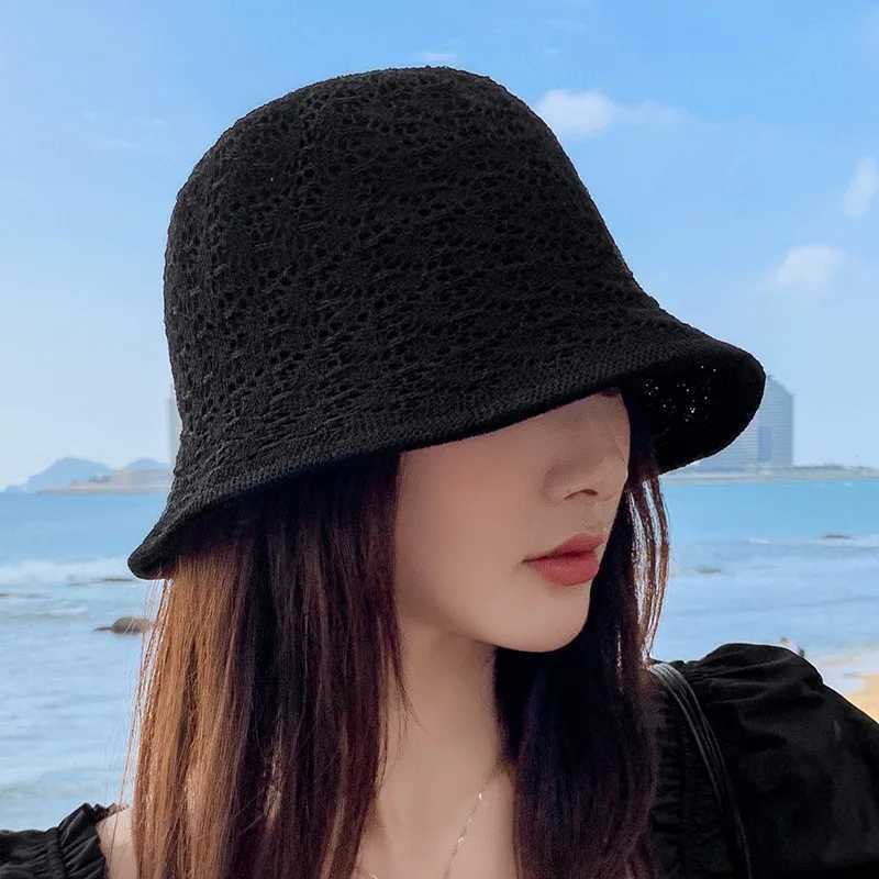 New 4 Colorways Summer Bucket Hats Cap For Women Double Layer Spring Fisherman Hat Outdoor Foldable Sunscreen Beach Hat Wholesale W250609