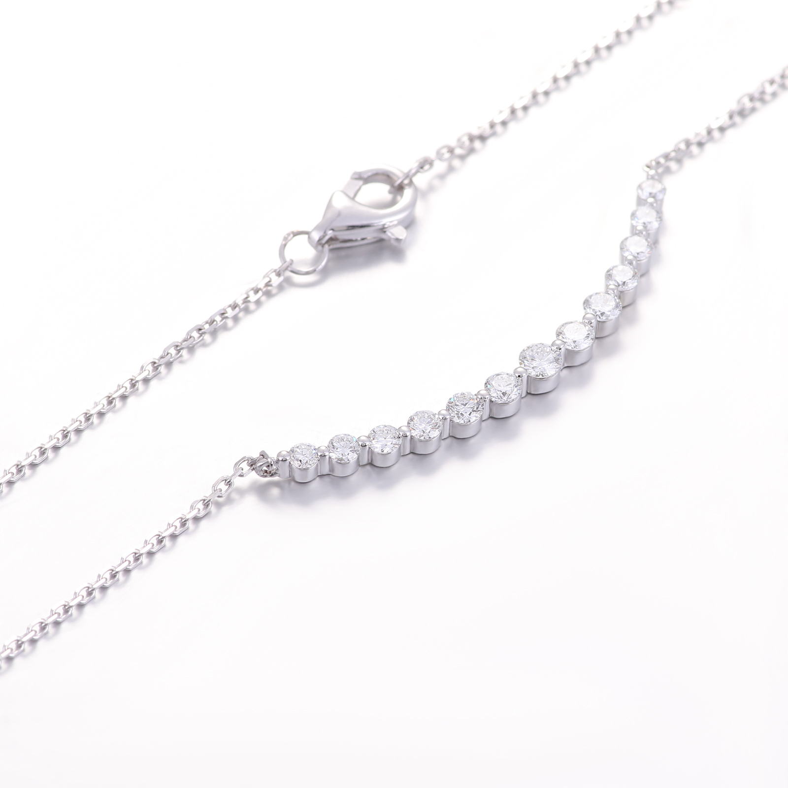 Provence American Fine Jewelry Hpht Custom Made Bridal Pendant Cvd Pure White Gold 14k 18k Lab Grown Diamond Necklace for Women