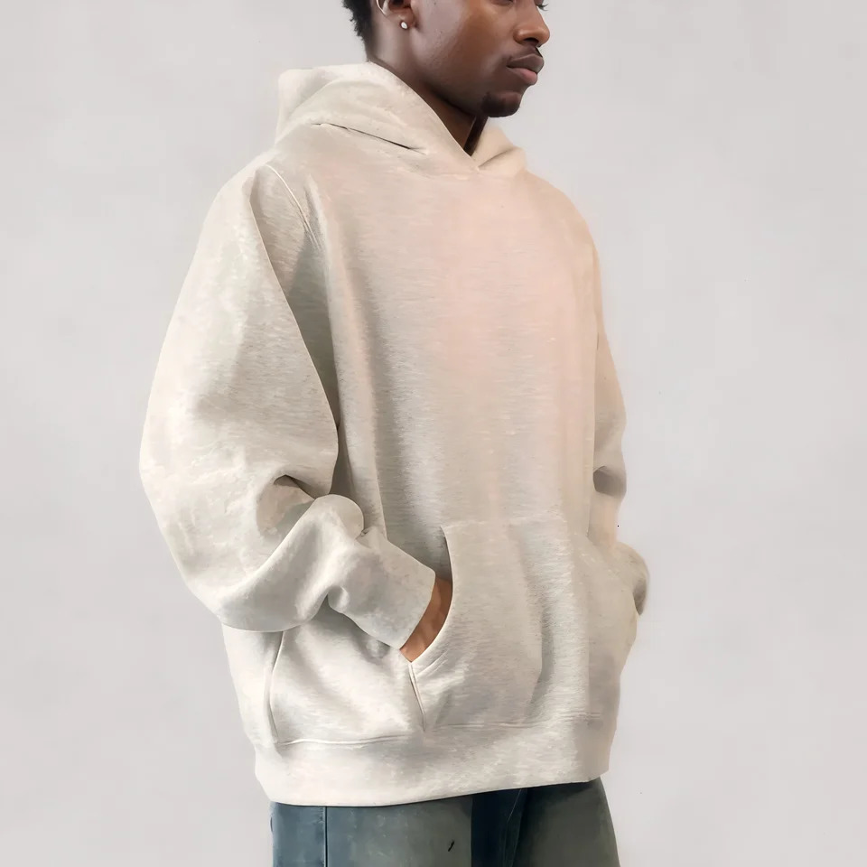 Mens Heavyweight Casual Hoodie Pullover 420gsm Blank Plain Streetwear Sportwear Sweatshirt Unisex Outerwear Pullover for Fall 250606