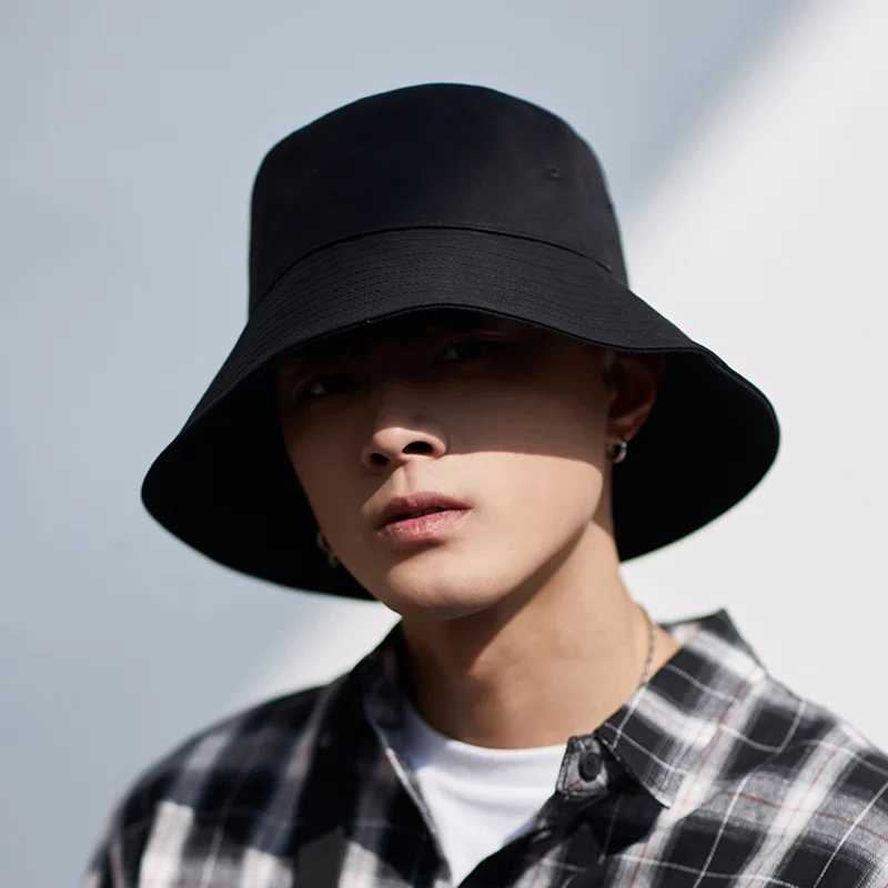 High Quality Soft Cotton Large Fishing Sun Cap Women Beach Bucket Hat Dad Wide Brim Boonie Cap Big Head Men Oversize Panama Hats W250609