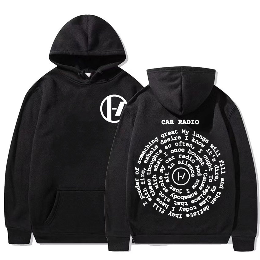 2025 Twenty One Pilots Car Radio Double Sided Print Hoodie Harajuku Hip Hop Oversized Sweatshirt Men Women Fashion Casual Cozy H