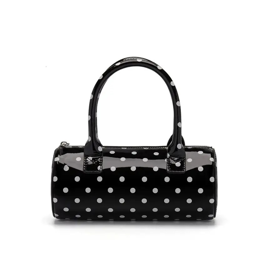 Style coréen mignon à pois rond Cylinder sac à main pour femmes uniques sac à épaule tendance