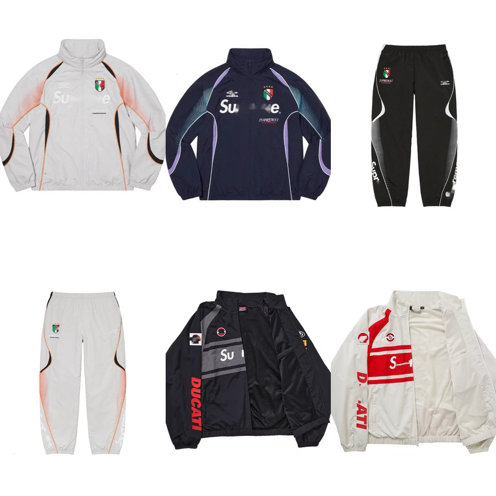 Ducati Men's Tracksuits Sports jackets Football Casual Simple Zipper High Collar Windbreaker Jackets Sweatshirt Windproof street running Set
