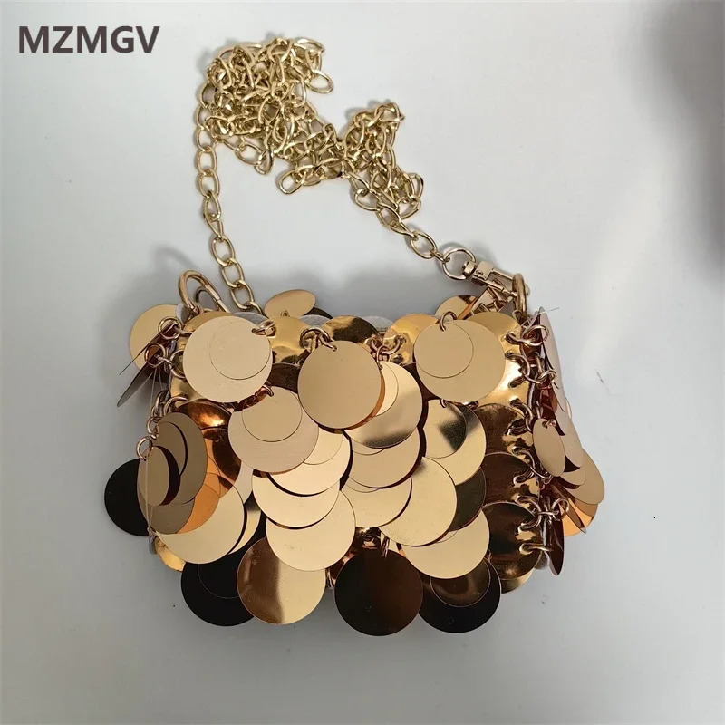 Meet You Fashion Shiny Sequins Crossbody Bag for Women Spring Metal Chain Single Shoulder Bag Evening Party Mini Lipstick Pouch 250609